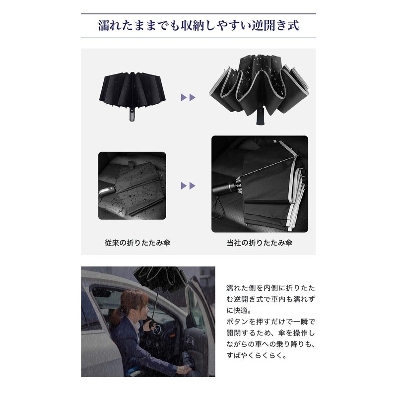 FL-Products Folding Umbrella, LED Light, Men's, Women's, Umbrella, Security Goods,