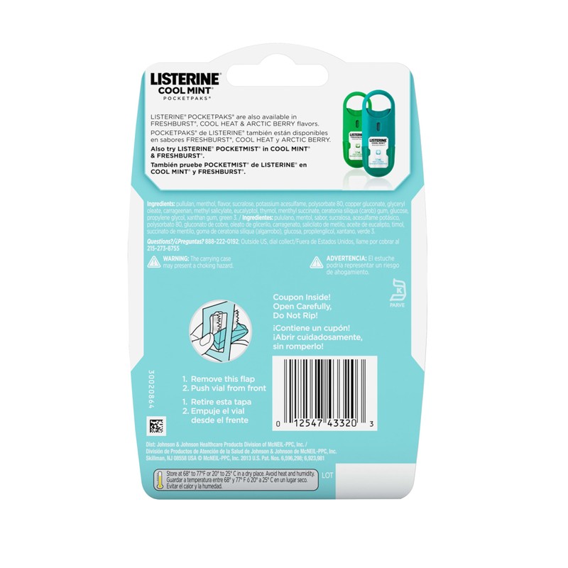 Listerine PocketPaks Cool Mint Breath Strips, Portable Pocket-Sized Oral Care