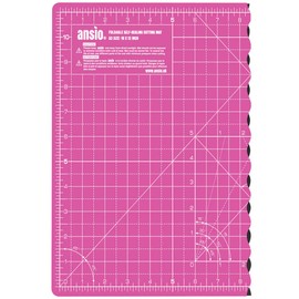 ANSIO Craft Cutting mat A3 Self Healing Foldable Cutting Mat - Quilting, Sewing, Scrapbooking, Fabric & Papercraft - Imperial 17 Inch x 11 Inch - Pink