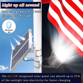 Ofuray Solar Flag Pole Light - Upgrade Big Solar Light for Outdoor Flagpole, Dusk to Dawn with Remote Control, Fits 0.5"-4'' Diameter