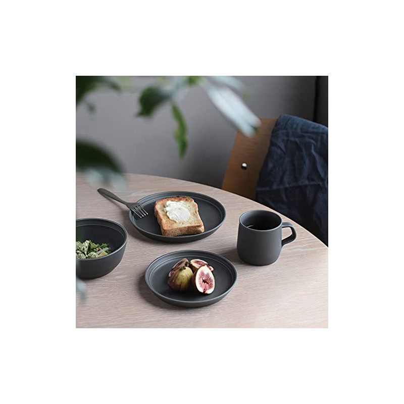 KINTO FOG Plate, 7.9 inches (200 mm), Dark Gray, Microwave