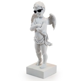 29cm Tall Too Cool Quirky Cherub Wearing Sunglasses Ornament (White)