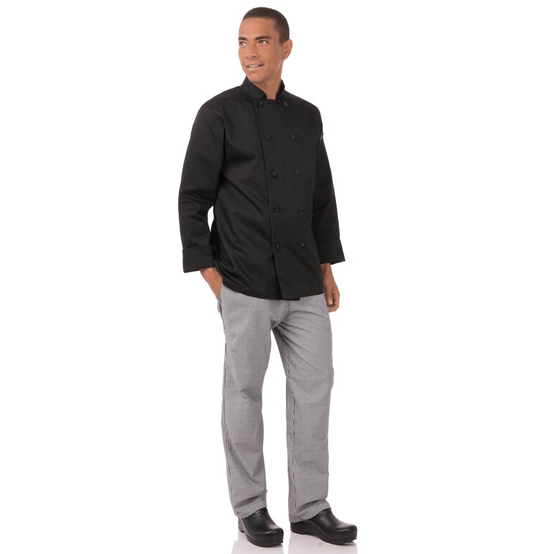 Chef Works Unisex Bastille Chef Coat, Black, XX-Large