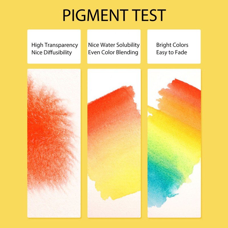 Water Color Paint 24 Bright Colors Quick Drying High Transparency