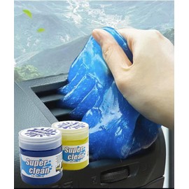 2 Pcs Car Cleaning Gel, Dust Cleaning Gel, Car Interior Accessories for Keyboard, Computer Mouse, Air Conditioning Vents and Other Crevice Cleaning, Reusable Car Cleaning Kit