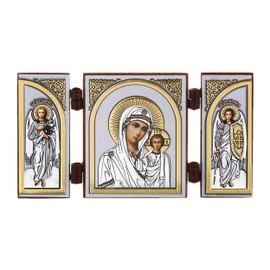 NKlaus - Mother of God of Kazan - Icon Triptych Christian Travel Wooden Altar 16821