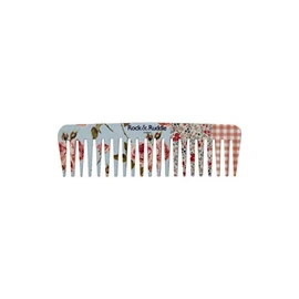 Rock & Ruddle Wide Tooth Comb. Perfect for Detangling Wet Hair and Applying Hair Color. Pink Gingham Design