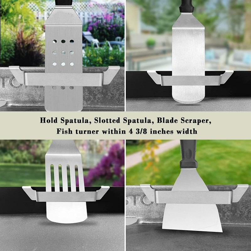 Stainless Steel Griddle Spatula Holder Durable Space Saving Griddle Rack