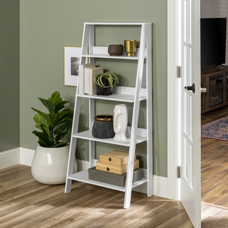 Walker Edison Sophia Modern 4 Shelf Ladder Bookcase , 55