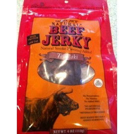 Trader Joes's Natural Beef Jerky Smoked Teriyaki 4oz (113g) ( Pack of 2)