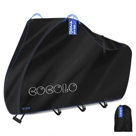 COCOLO Bicycle Cover, Waterproof, Thick, Tear Resistant, Ultra Thick 420D Model, Windproof, Rain Proof, UV Protection, Supports Up to 22 Inches (All Black/Children's Size) with Storage