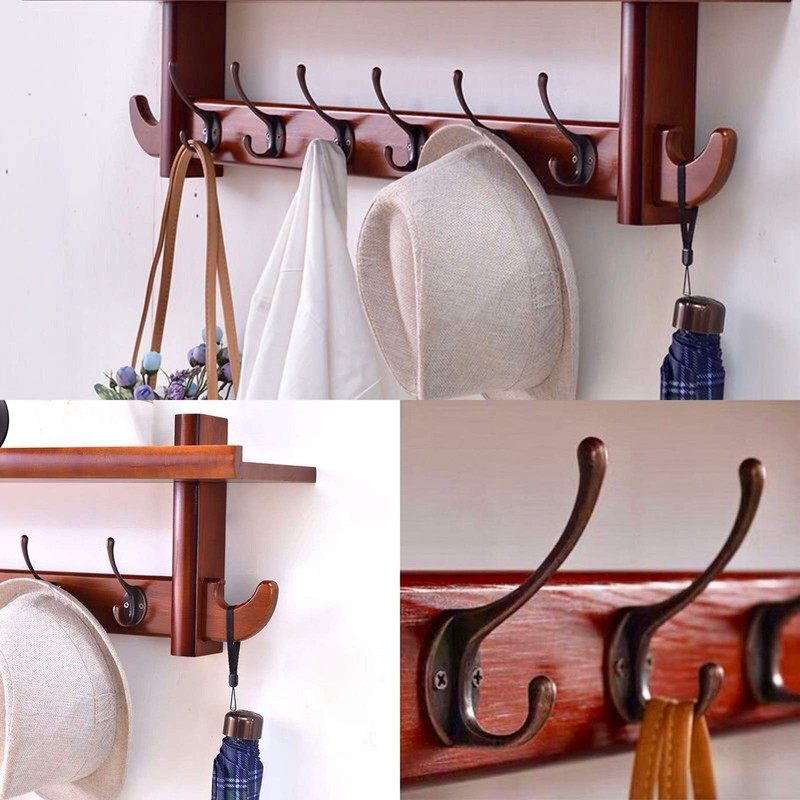 Beilala 10 Pack Double Coat Hooks for Wall Door with