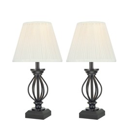 Aspen Creative 40112-02 17 1/2" High Traditional Wire Table Lamp, Black