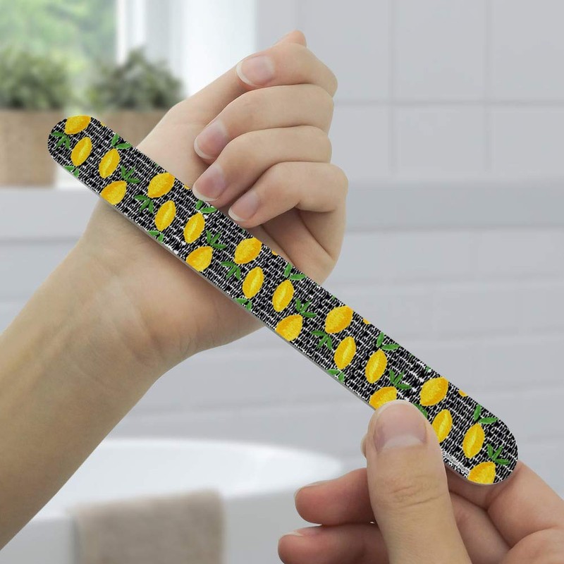 Lemon Goodness Double-Sided Nail File Emery Board Set 4 Pack