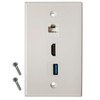 Ulyris HDMI USB3.0 Cat6 Wallplate Ethernet Wall Plate Panel Size