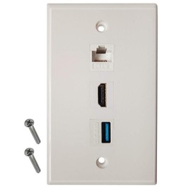 Ulyris HDMI USB3.0 Cat6 Wallplate Ethernet Wall Plate Panel Size 70*115mm HDMI USB3.0 Cat6 Connector Wall Plate