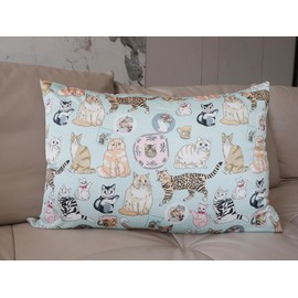 SURJION Satin Pillow Case Set for Hair and Skin to prevent wrinkles Hidden Zipper Standard(50x75cm) 2 Pack Colour Cat