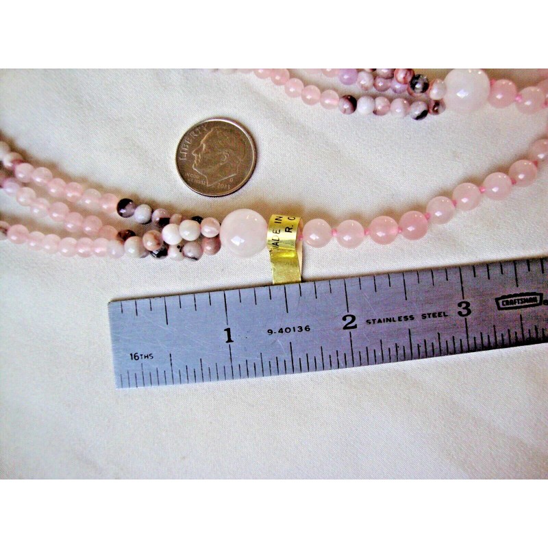 VINTAGE VARIOUS AGATE BEADS 6mm & 8mm ROSE QUARTZ 26"