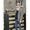 Summer Scally Cap Linen Grey Herringbone Made in Ireland Small