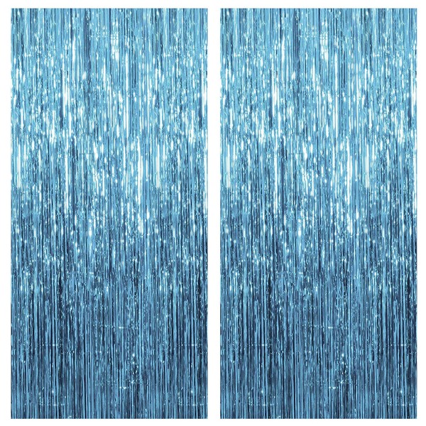 2 Pack Blue Streamers Party Decorations Blue Fringe Backdrop Ocean