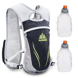Geila Ultralight Hydration Backpack (5.5L) for Running, Trail Running, Marathon, and Cycling – Includes 2x250ml Water Bottles