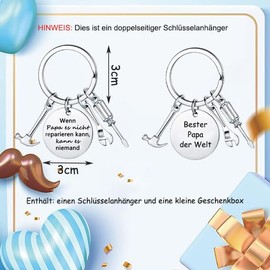 kiimiipa Dad Gift, Gifts for Dad Keyring, Dad Gift Birthday, Father's Day Gift, Father Gift, Best Birthday Gift for Dad, Gifts for Dads, Key Pendant Dad, silver