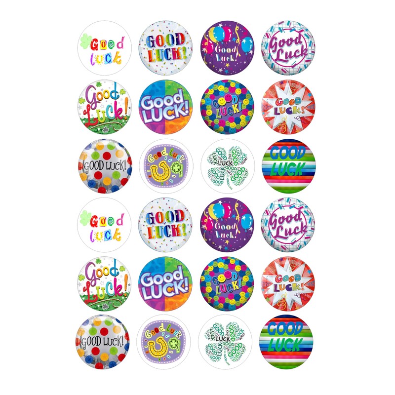 24 Good Luck pre-cut edible cupcake wafer toppers