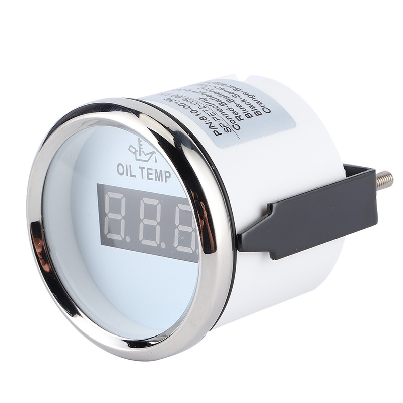 Universal Digital Oil Temperature Gauge 52mm 50‑150℃ W/Red Backlight 12V/24V