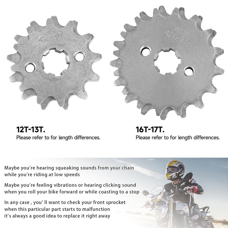 420 Chain Sprocket 10T Front Sprocket 17mm Compatible with 50cc