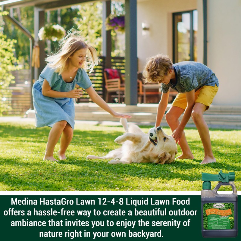 Medina HastaGro Liquid Lawn Fertilizer - 12-4-8 Liquid Fertilizer for