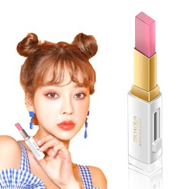 Gradient Double Eyeshadow Stick, Eyeshadow Pen 2 Colours, Duo Eyeshadow Pen, Two-Tone Eyeshadow, Colour Gradient, Double Colours, Shimmer Eyeshadow Eyeliner (Coral + Nude Pink)