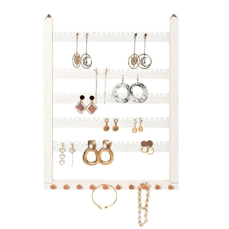 Wall Mounted Earring Organizer, Earring Holder Organizer Wall,Solid Wood Earring