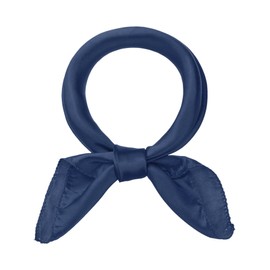 Elerevyo Women Solid Satin Scarves, 20"x20" Small Square Silky Kerchief Neck Scarf Neckerchief 50x50cm/19.7x19.7 inches(LxW) Dark Blue