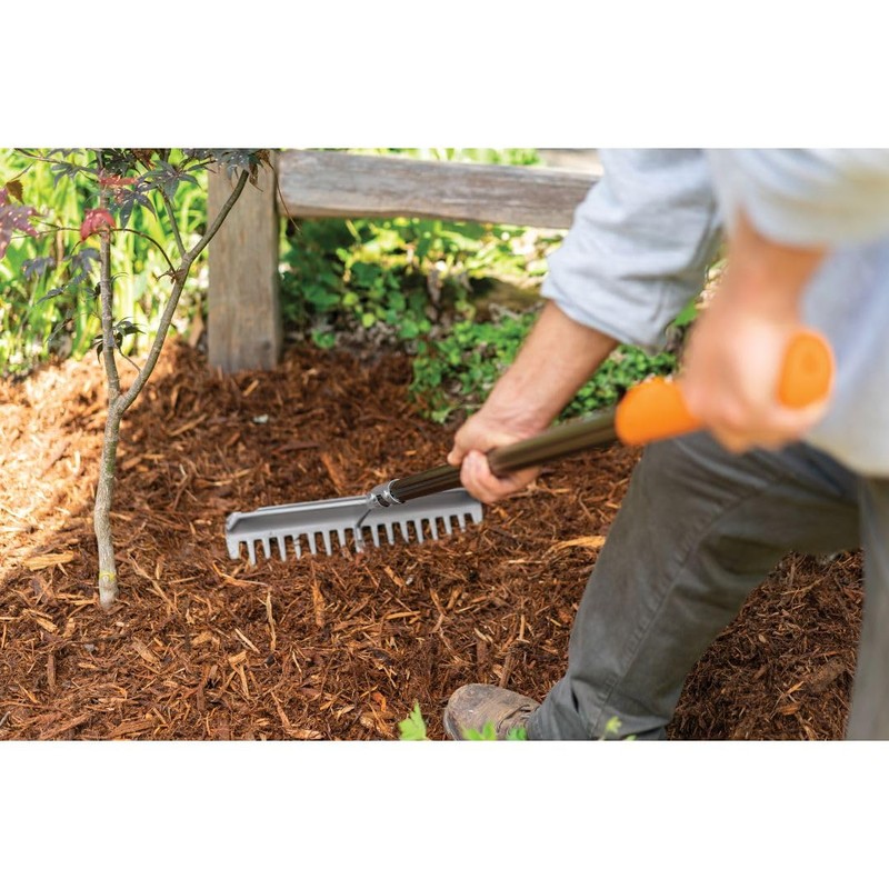 Fiskars 60" Pro Garden Rake for Soil with Lightweight Aluminum