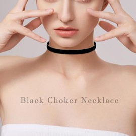 Ronglry 3pcs Black Choker Necklace for Women Velvet Choker Set Layered Choker Necklaces Classic Chokers for Women Adjustable Black Collar Necklace for Party Cosplay Birthday Jewelry Gifts-A