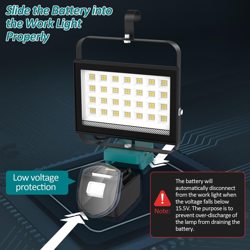 T-SUN LED Construction Spotlight for Makita 18 V, 100 W