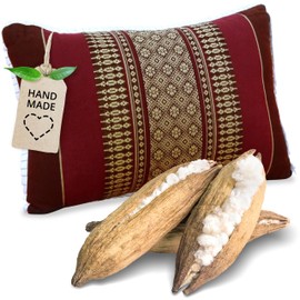 livasia Sofa Cushion Decorative Cushion - 22 x 33 x 13 cm - Neck Cushion, Sofa Cushion with Pattern, Travel Cushion with Kapok, Cushion Armrest Pallet Furniture, Garden and Balcony, Handmade (Wine