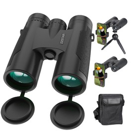 ZZSTAR Binoculars for Live Use, 1.7 inch (42 mm) Diameter, 12x Telescope, Equipped with Bak4 Lens, FMC Multilayer Green Film, 99.8% High Transmittance, Waterproof for Life, Wide Field of View, Shock