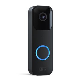 Blink Video Doorbell | Two-way audio, HD video, motion and chime app alerts, easy setup, Alexa enabled, Blink Subscription Plan Free Trial — Wired or Wireless (Black)