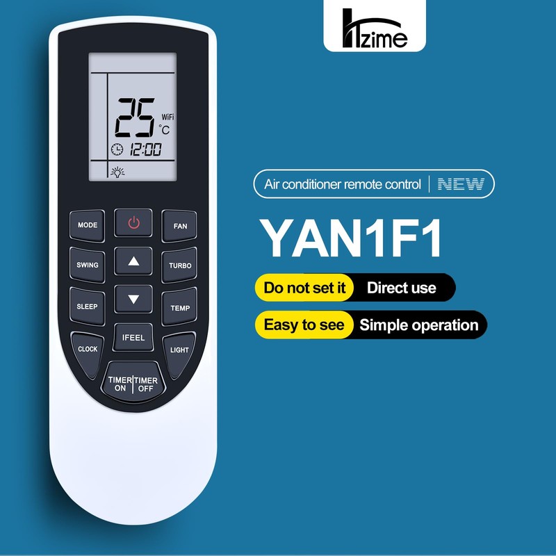HZIME New YAN1F1 Replacement AC A/C Remote Control Compatible for