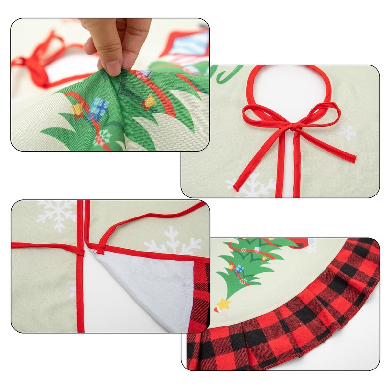 Christmas Tree Skirt 48 Inch with Truck Red and Black