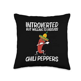 Funny Chili Pepper Design For Men Women Berry Fruit Plant Throw Pillow