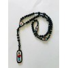 Rosario Santa Muerte 7 potencias Cristal Negro Rosary Holy Death