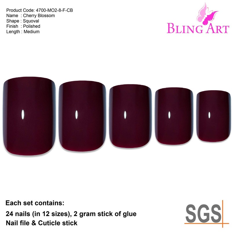 Falsche Nägel Bling Art Matte Gel Poliert Glitzer 24 Squoval