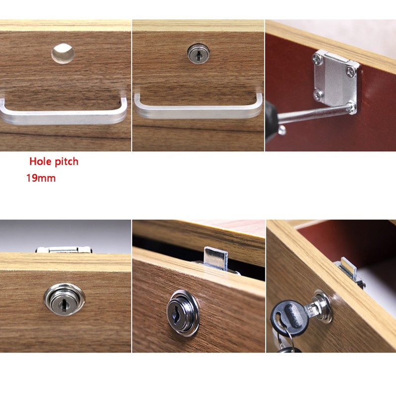 youtu 4 Pack Furniture Lock Cylinder, Zinc Alloy Cam Lock