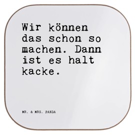 Mr. & Mrs. Panda Coaster "Wir können das Schon..." [German Language] Gift, Saying, Glass Coaster, Quotes, Office, Saying Sayings, Wisdoms, Quot