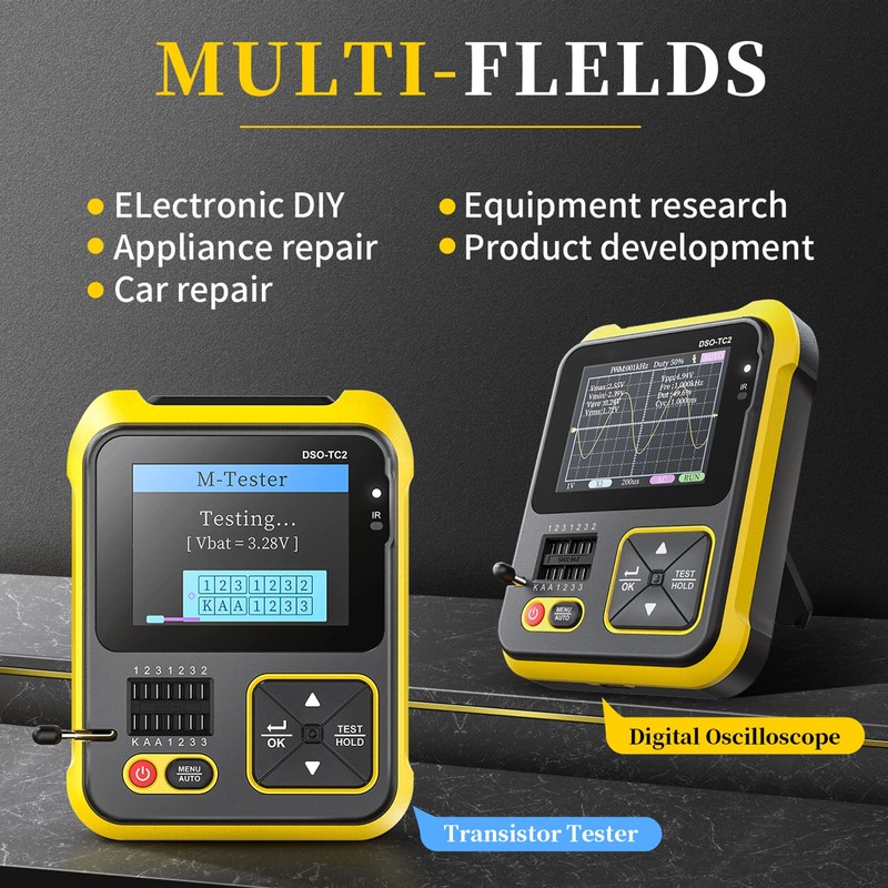 Mivofun DSO-TC2 2 in 1 Handheld Digital Oscilloscope LCR Transistor