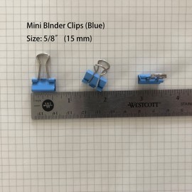 Mini Binder Clips, 5/8" / 0.6 inches / 15 mm a Little Bit Scratch Paper Clips 40 PCS (40 PCS, Blue).