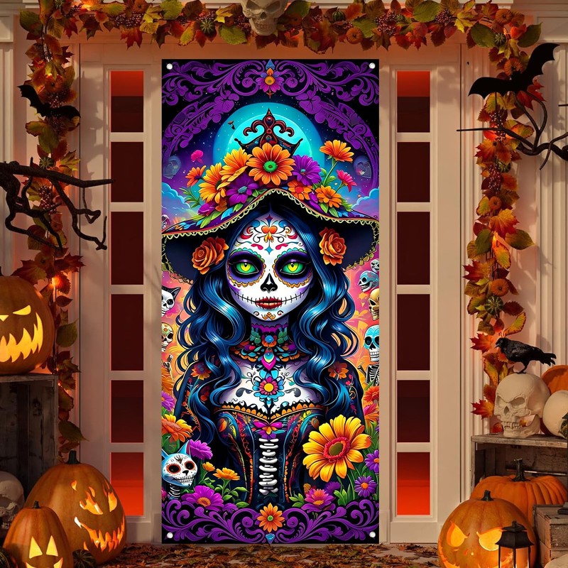 Dia de los Muertos Cubierta de puerta decoración de fondo