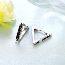 Viking Earrings 25 Sterling Silver Viking Triangle Earrings for Men Viking Jewelry Gifts for Men Women, Sterling Silver, No Gemstone